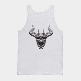 Devil Dark Skull Hell King Kill Dead Realtistic Detailed Black Tank Top